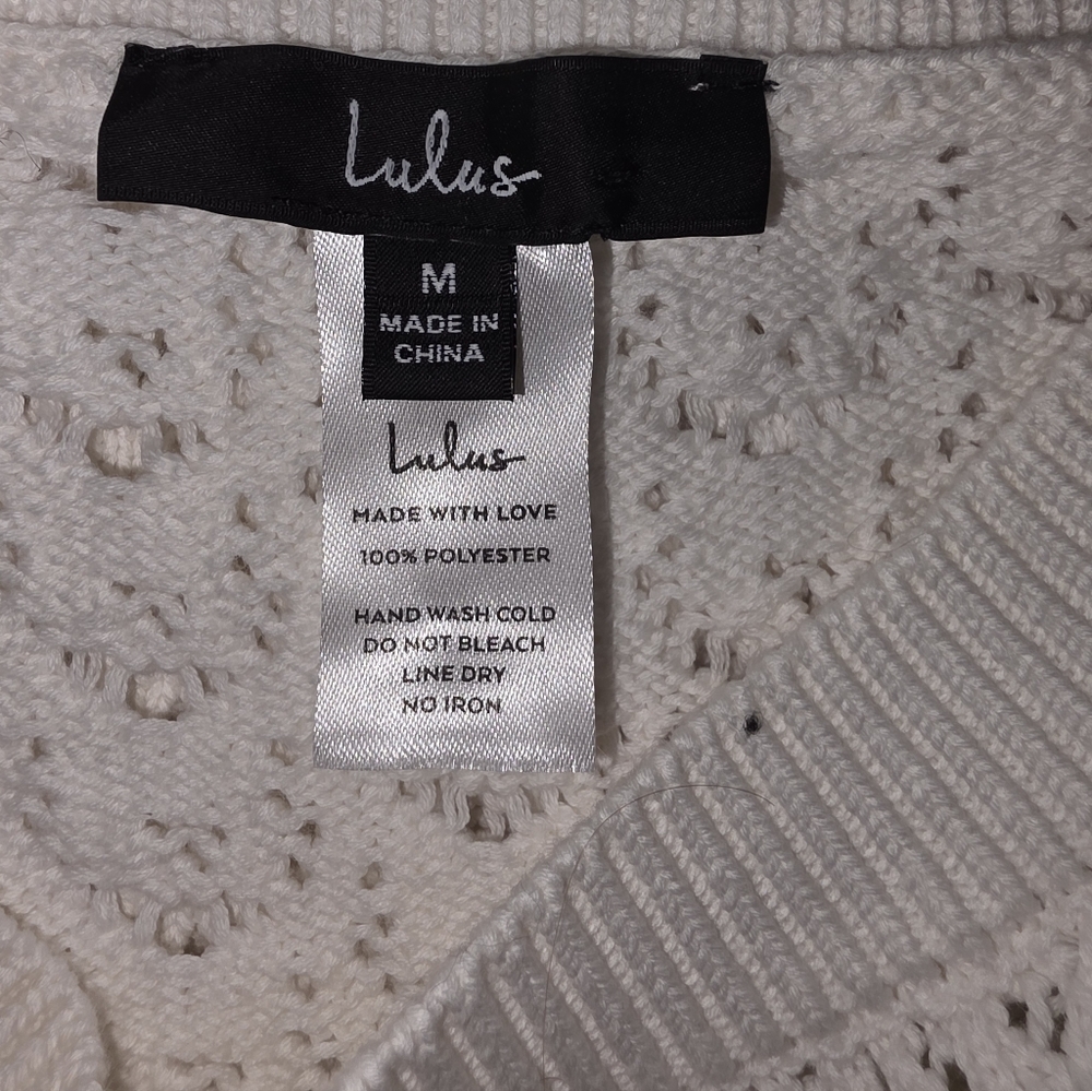 Lulus Always All Mine Croppes Sweater Size M Ivory - Picture 6 of 9